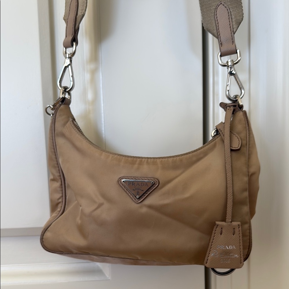 Prada Re-Edition 2005 Re-Nylon Bag Tan